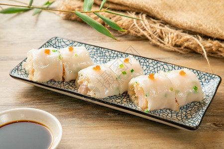 鲜虾肠粉美食广式肠粉高清图片