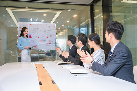 女性商务团队商务人士办公室开会背景