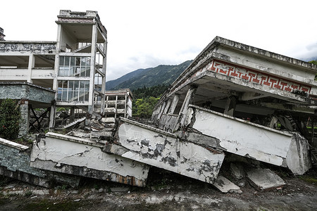 四川汶川地震遗址图片素材