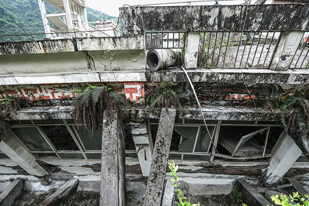 楼房倒塌四川汶川地震遗址背景