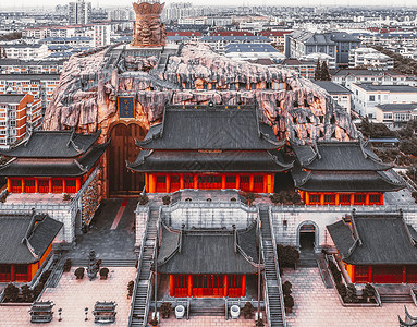航拍东林寺上海高清图片素材