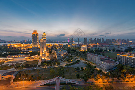 厦门集美大学夜景新集美高清图片素材