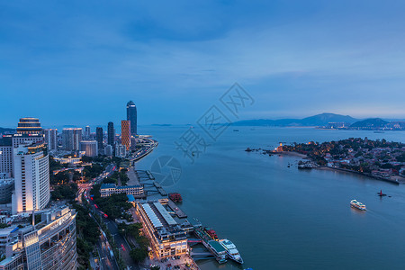 日出江花红胜火厦门鹭江两岸背景