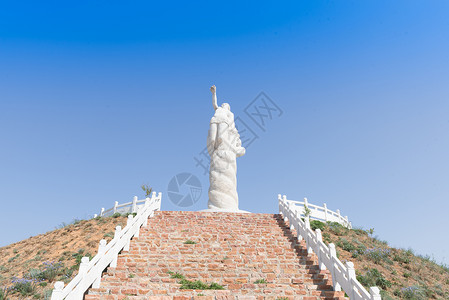 郑州伏羲山红石林伏羲雕像背景图片