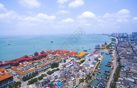 沿河风光带北海海港城市风景背景