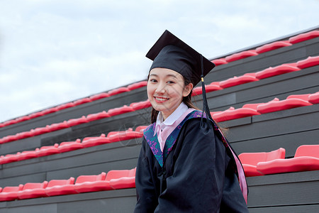 美女学士服大学毕业生美女背景