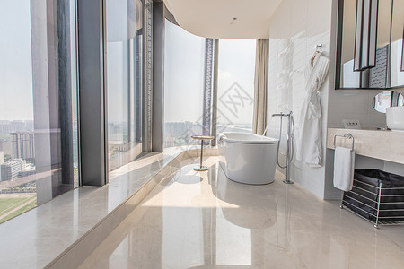 卫浴安装豪华观景浴室空间设计背景