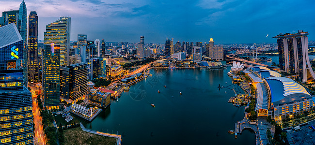 现代夜景新加坡金沙湾夜景背景