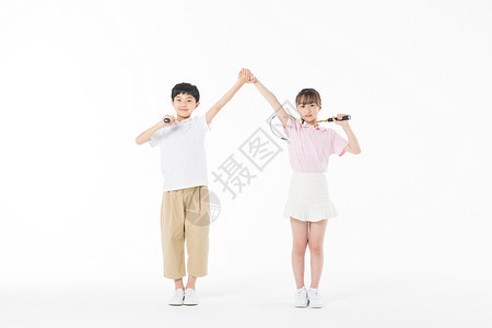 儿童羽毛球运动高清图片