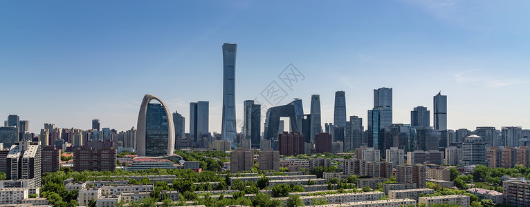 中央电视台旅游北京国贸地标建筑背景