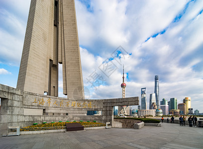 上海旅游地标上海市人民英雄纪念塔大厦高清图片素材
