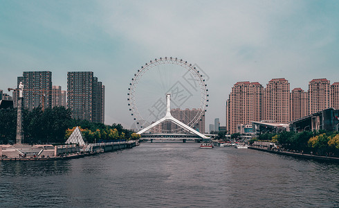 天津之眼摩天轮背景图片