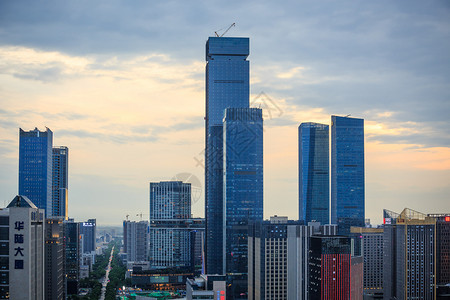 西安锦业路街景鸟瞰建筑高清图片素材