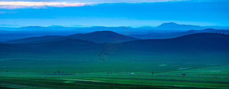 草原远山自然风景背景