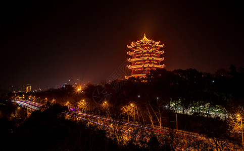 武汉黄鹤楼夜景高清图片