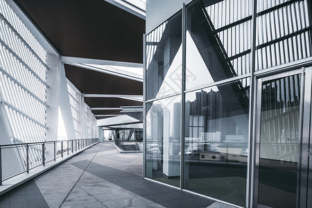 青岛国际客运港玻璃幕墙建筑高清图片素材