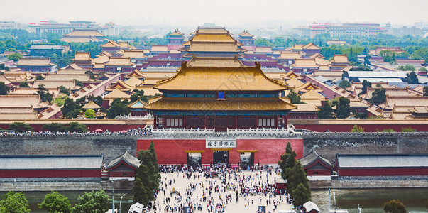 北京故宫景观山拥挤山高清图片