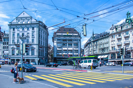 瑞士卢塞恩琉森街头风景图片