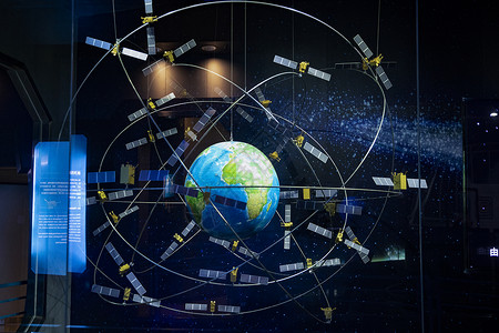 科技展览上海科技馆卫星火箭背景
