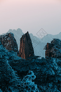 雪后黄山5A景点高清图片素材