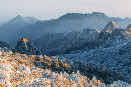 雪后黄山名胜古迹高清图片素材