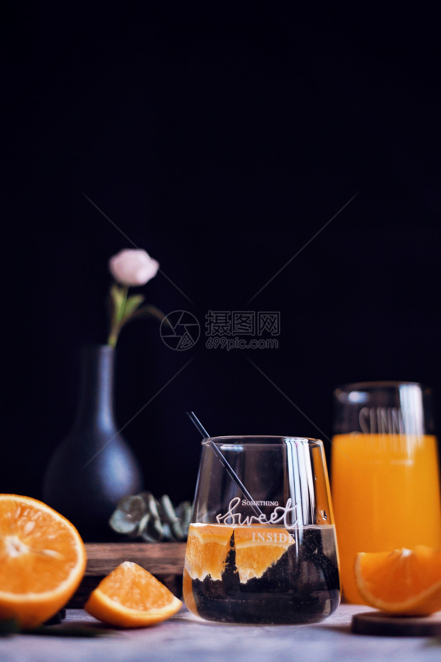 夏季橙汁果汁饮料图片