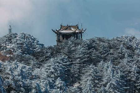 雪后黄山自然风光高清图片素材