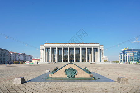 白俄罗斯明斯克市政厅高清图片
