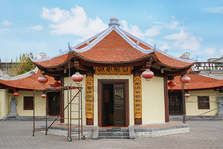 越南佛教寺庙背景图片