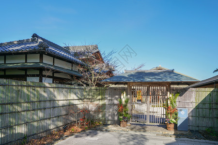 日本日式寺庙庭院背景图片