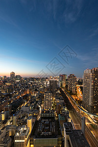 日本东京城市夜景日落图片