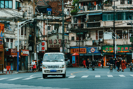 上海老房子上海街景背景