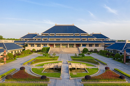 省的湖北省博物馆建筑群背景