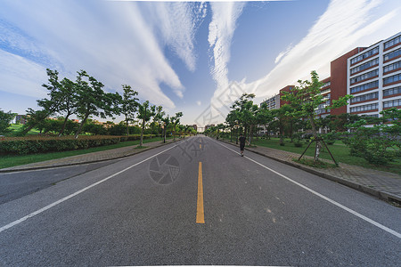 华东理工大学校园道路背景图片