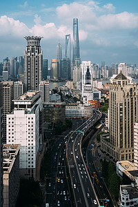上海延安高架往陆家嘴背景图片