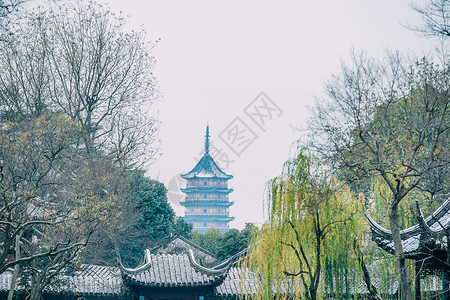 雪天拙政园拙政园景色高清图片