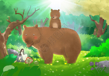 动植物物语之花神奇动物在哪里之棕熊物语插画