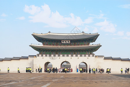 韩国首尔光化门皇宫高清图片素材