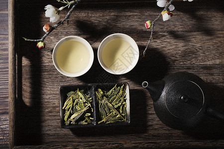 一壶杭州龙井茶叶中国茶高清图片素材