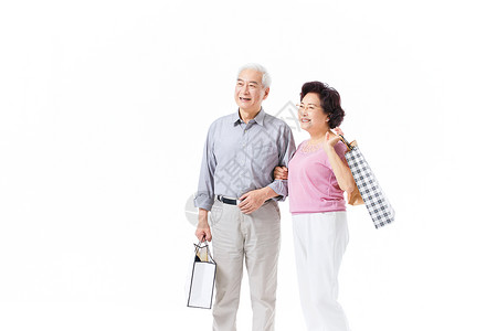 老年夫妇购物背景图片