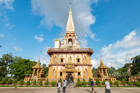 国外旅游景点普吉岛查龙寺背景