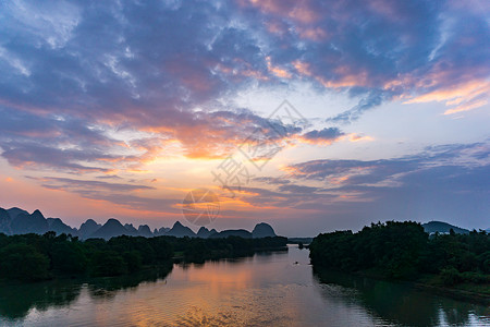 桂林山水风光日出高清图片素材