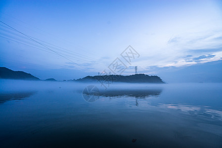 千岛湖风景蓝天白云高清图片素材