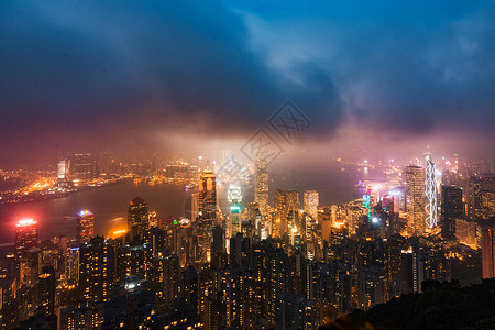 香港建筑夜景香港旅游高清图片素材