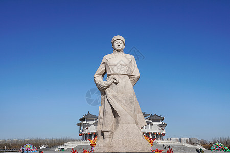 英雄雕像霍元甲纪念馆霍元甲雕像背景