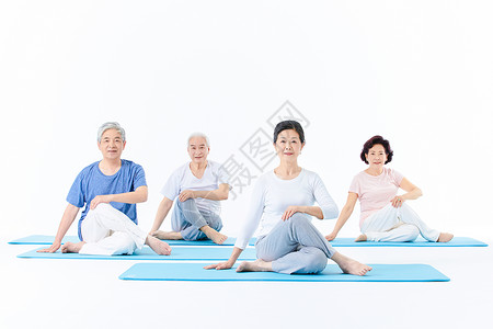 老人活动素材老年人瑜伽背景