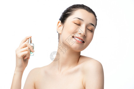 女人喷香水香水美女背景