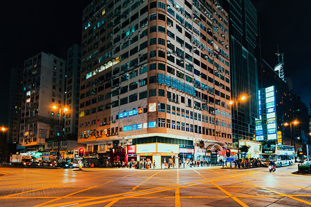 香港弥敦道街头地面高清图片