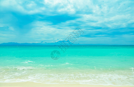 海边美人鱼夏至沙巴美人鱼岛海滩背景