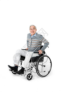 老年人坐轮椅背景图片